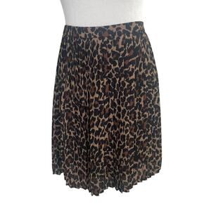 J.Crew Leopard/ Animal Print Pleated Skirt Y2K Preppy Size 8